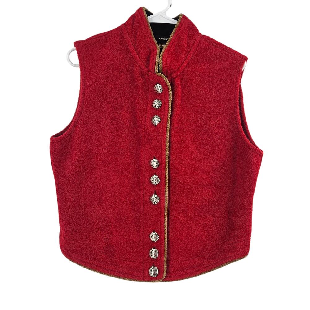Vintage Country Clothing Cheyenne Vest Red Fleece Native Southwestern Size M